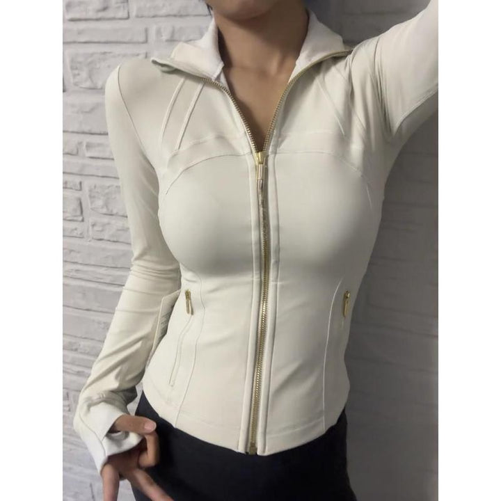 SHARON™ - Women's Solid Zip-Up Workout Jacket Collar Outerwear