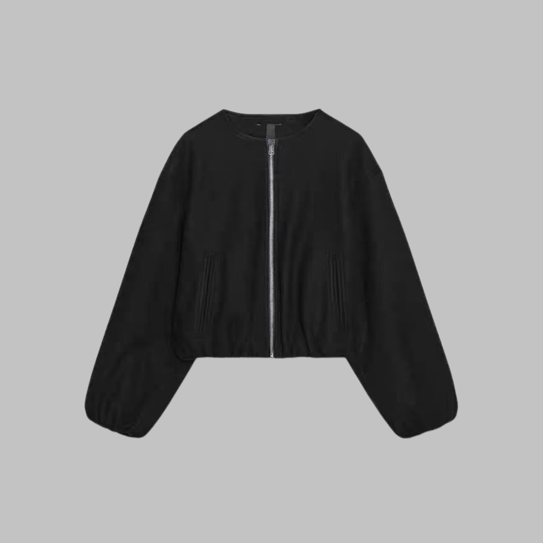 OVALIE™ - Chic Long Sleeve Zipper Crop Top Jacket