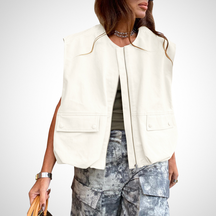 QUANA™ - Casual Sleeveless Loose Zipper Vest