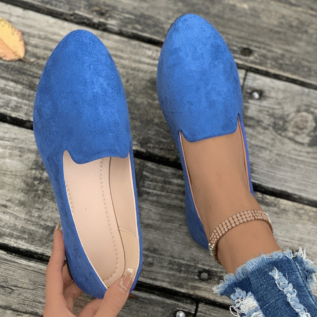 SHERNA™ - Women’s Solid Color Flats Soft Sole Pointed Toe Slip-On Shoes